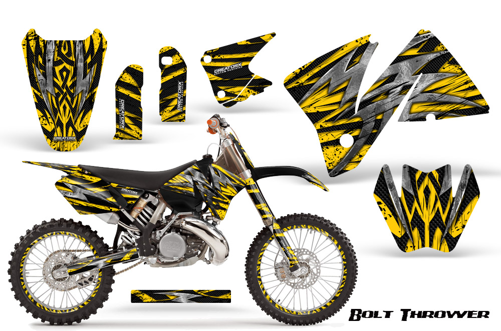 KTM C3 Graphics Kit Bolt Thrower Yellow NP Rims